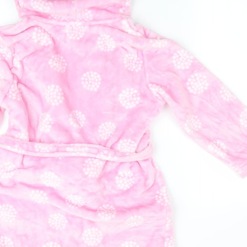 John Lews Girls Pink Animal Print   Robe Size 6 Years  - Rabbit Ears Hood