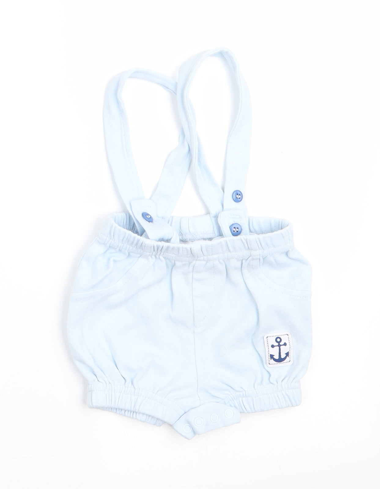 Nursery Time Baby Blue   Dungaree One-Piece Size Newborn  - Anchor Logo