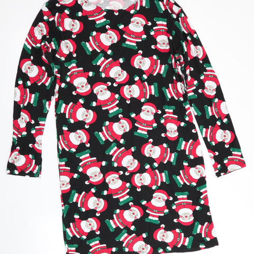 Brezz Womens Black    Nightshirt   - Santa Print