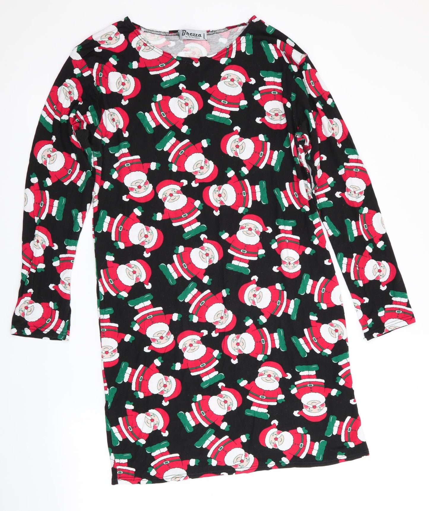 Brezz Womens Black    Nightshirt   - Santa Print