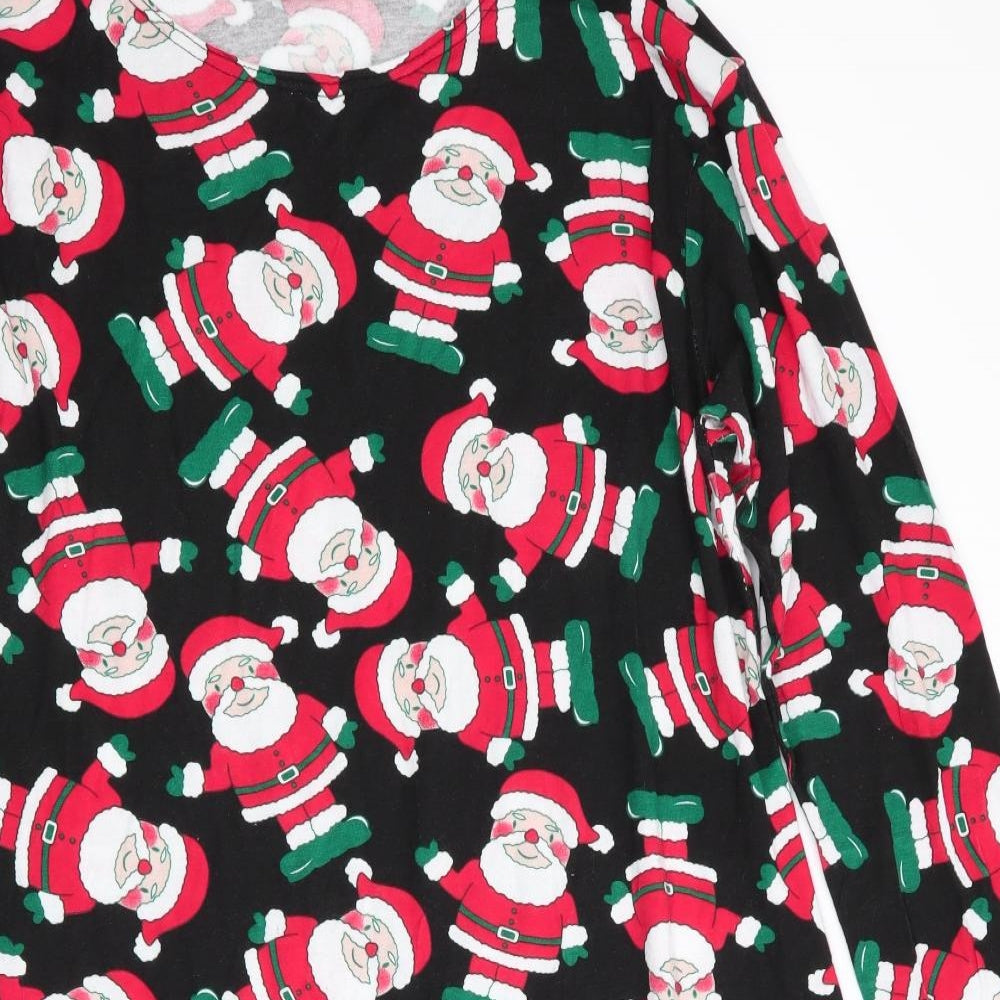 Brezz Womens Black    Nightshirt   - Santa Print