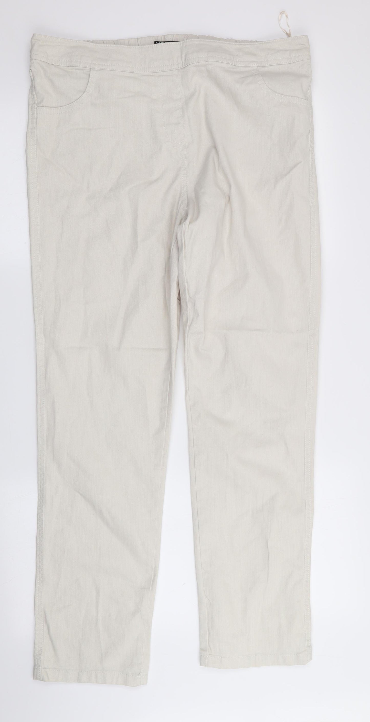 George Womens Ivory   Chino Trousers Size 16 L29 in