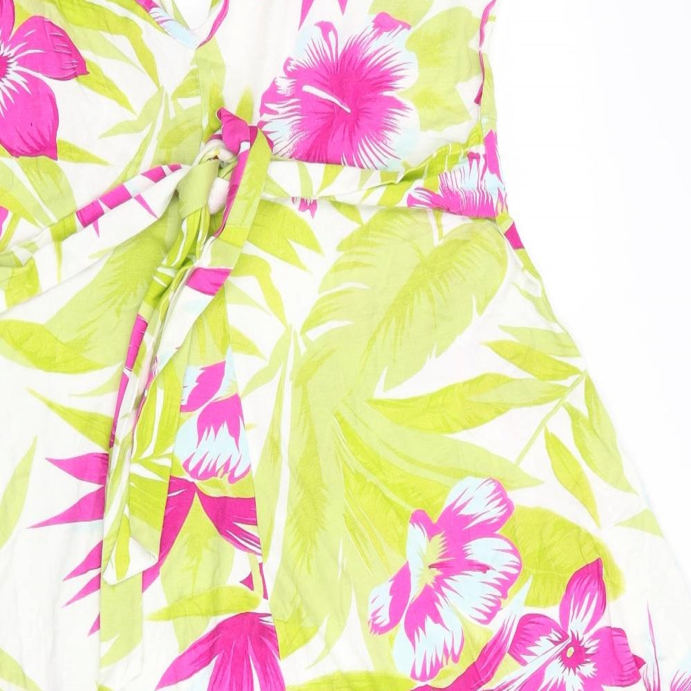 Editions Womens White Floral  Slip Dress  Size 16