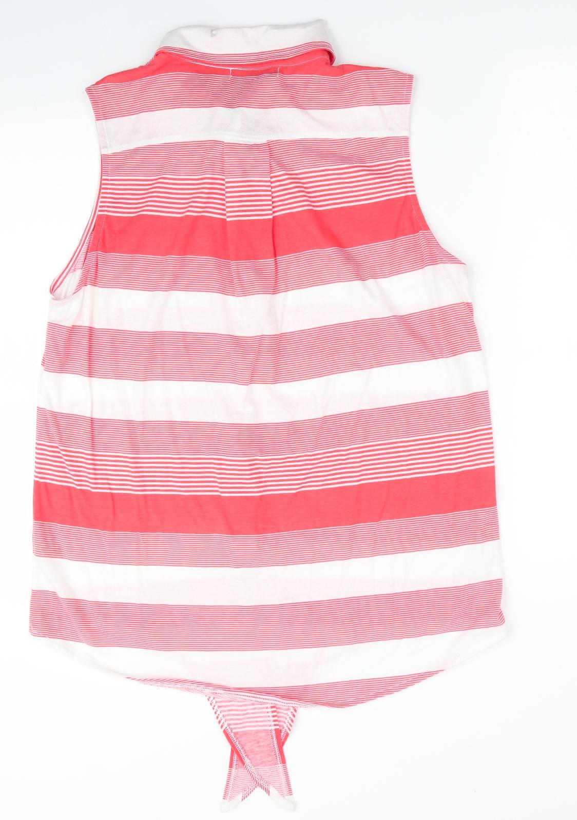 George Womens Orange Striped  Basic T-Shirt Size 18  - Tie Front Detail