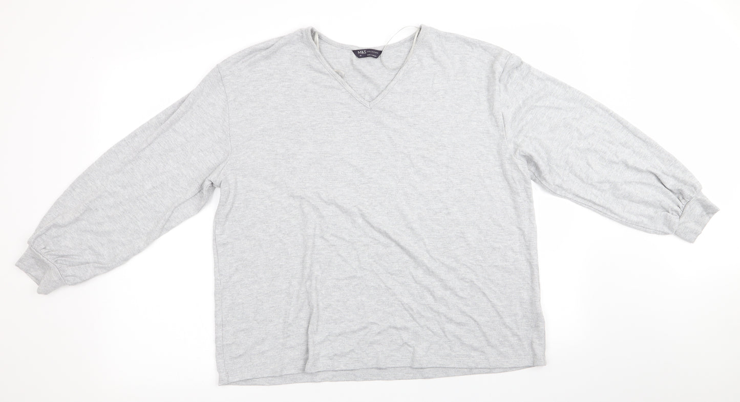 Marks and Spencer Womens Silver   Pullover Jumper Size 18  - Subtle glitter effect