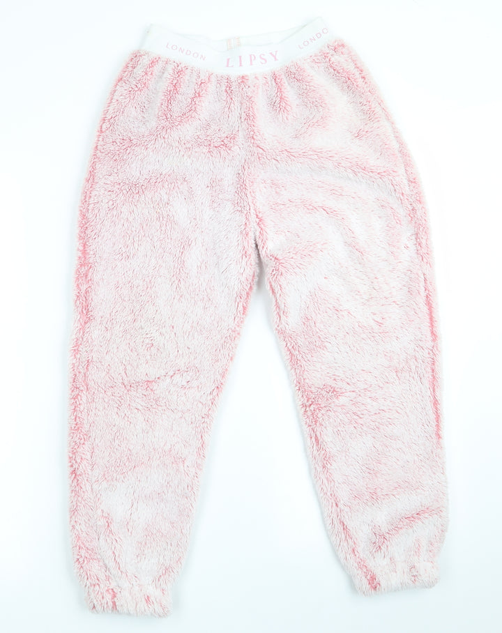 Lipsy London Girls Pink Solid Pyjama Pants Size 9-10 Years - Fluffy Pyjama pants