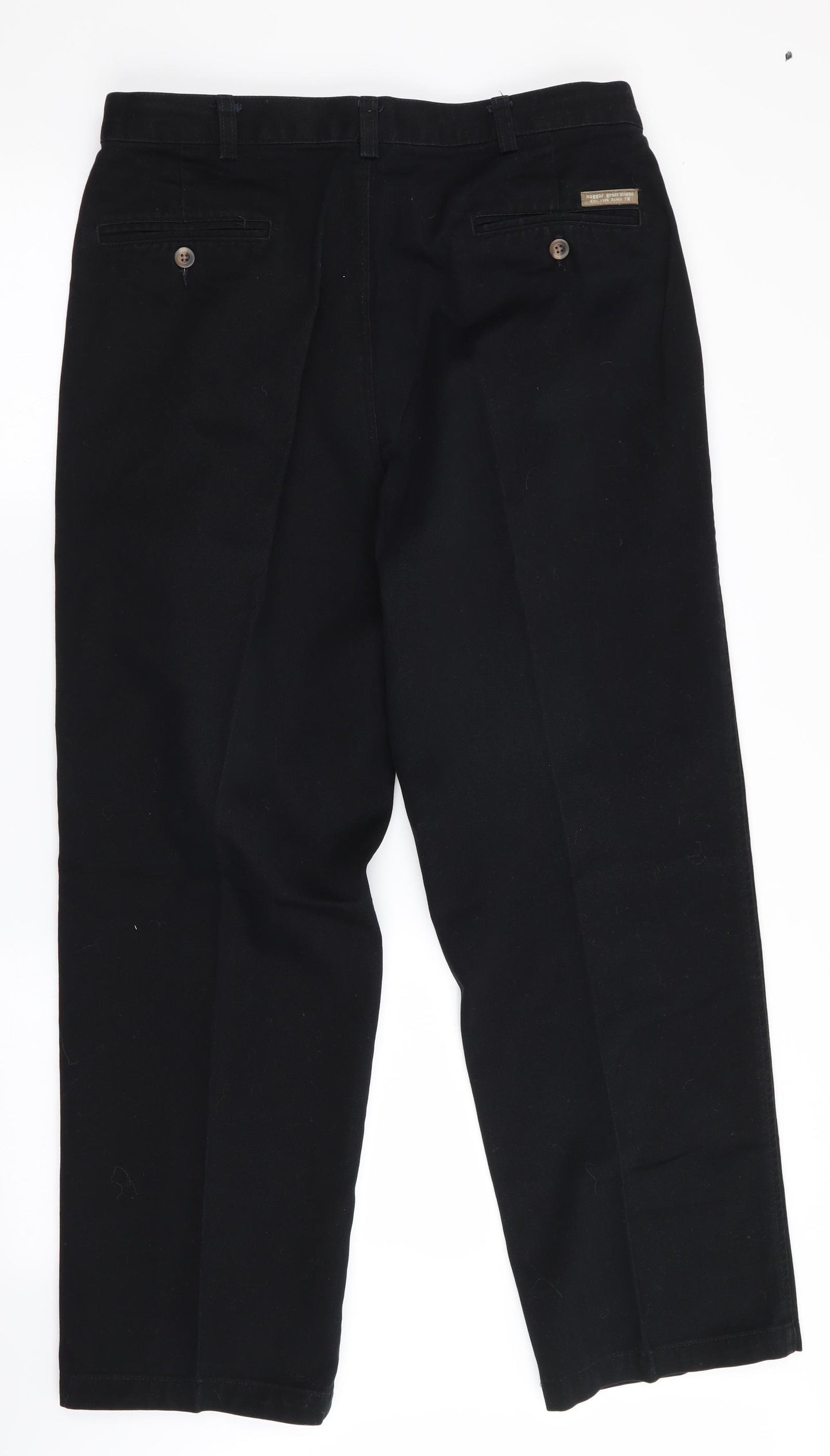 Haggar Mens Black   Chino Trousers Size 34 in L28 in