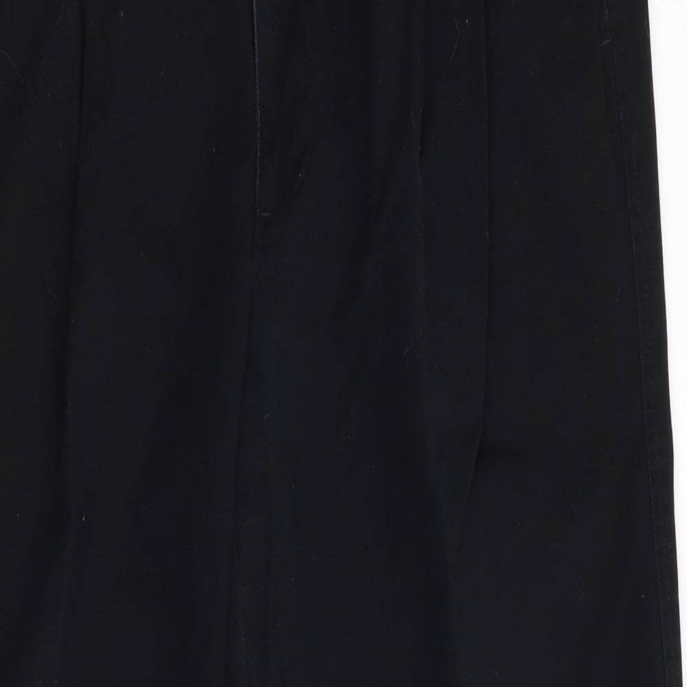 Haggar Mens Black   Chino Trousers Size 34 in L28 in