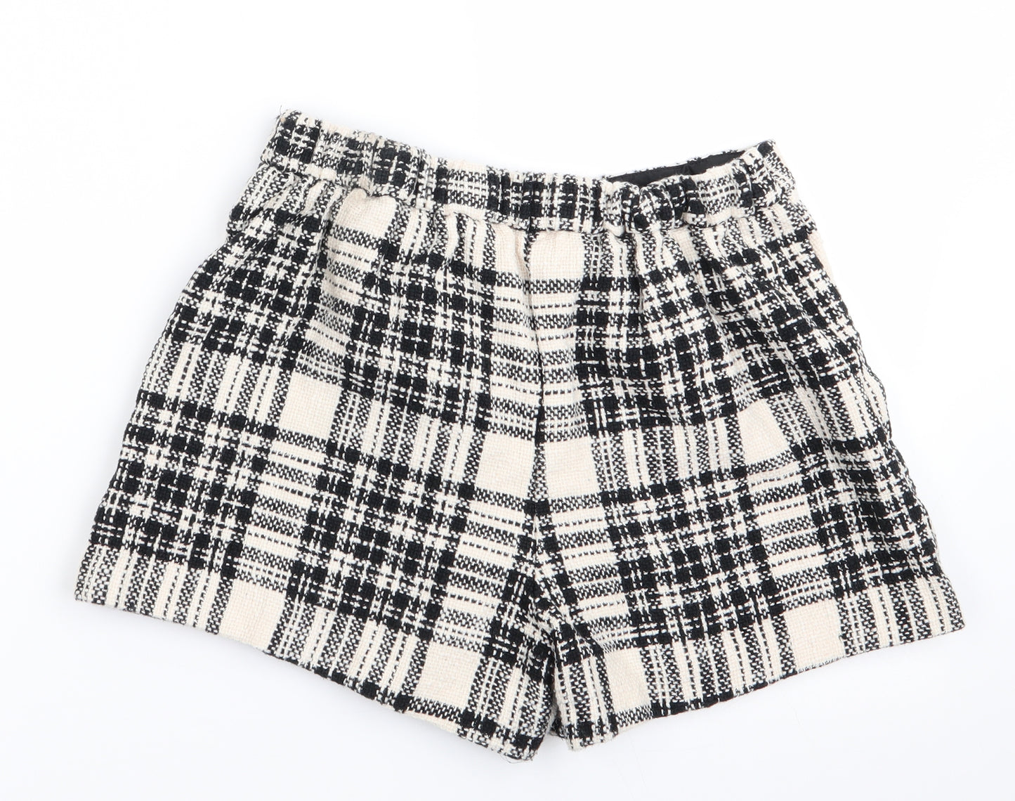 River Island Girls Black Check  Mini Skort Size 13-14 Years - Back Elastication