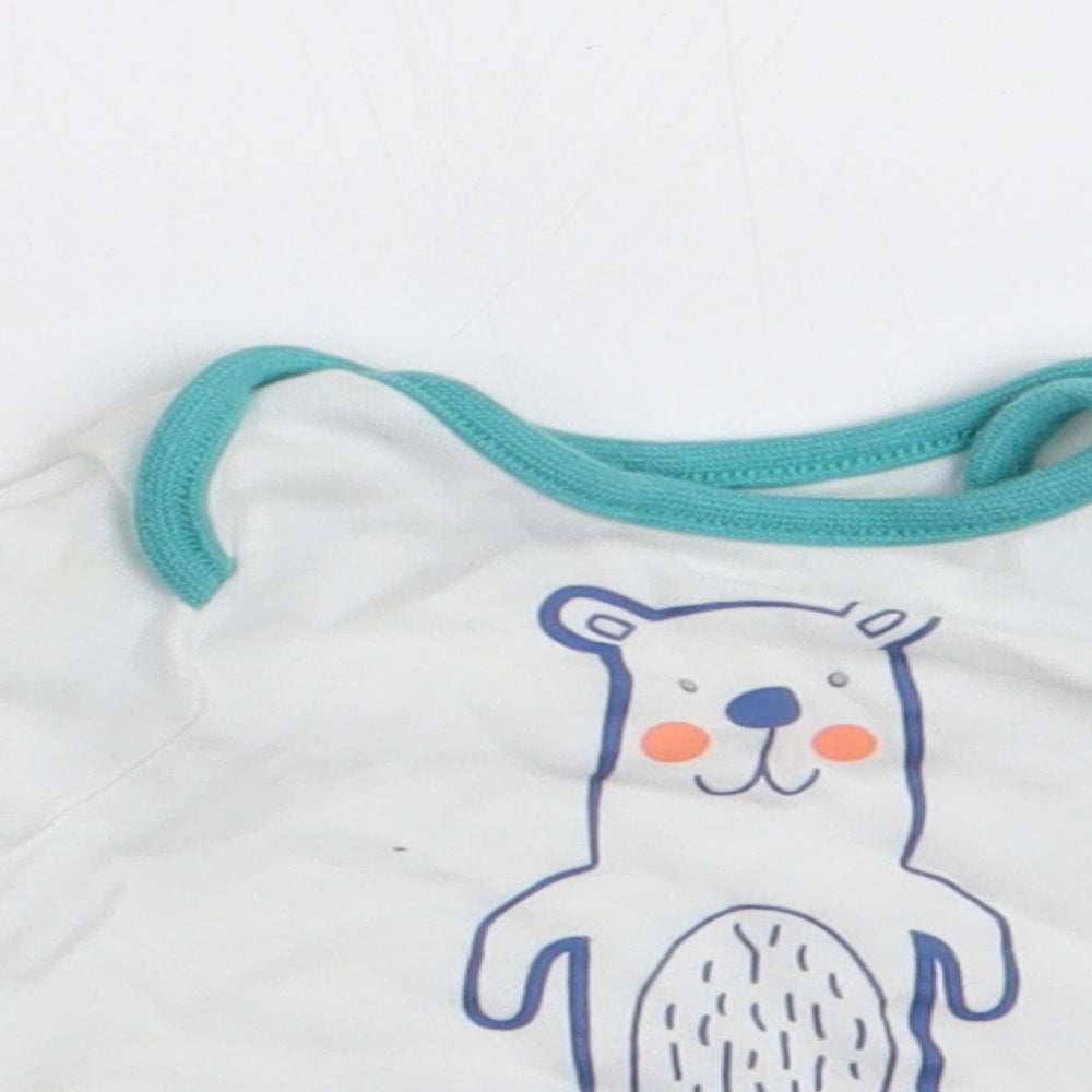 M&Co Boys White Animal Print  Basic T-Shirt Size Newborn