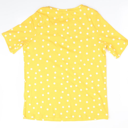 Marks and Spencer Womens Yellow Polka Dot  Basic T-Shirt Size 18