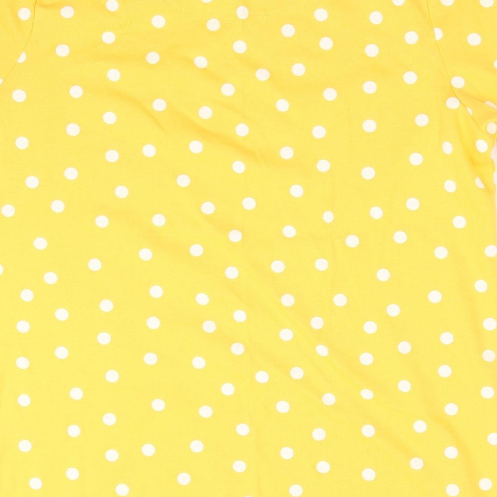 Marks and Spencer Womens Yellow Polka Dot  Basic T-Shirt Size 18