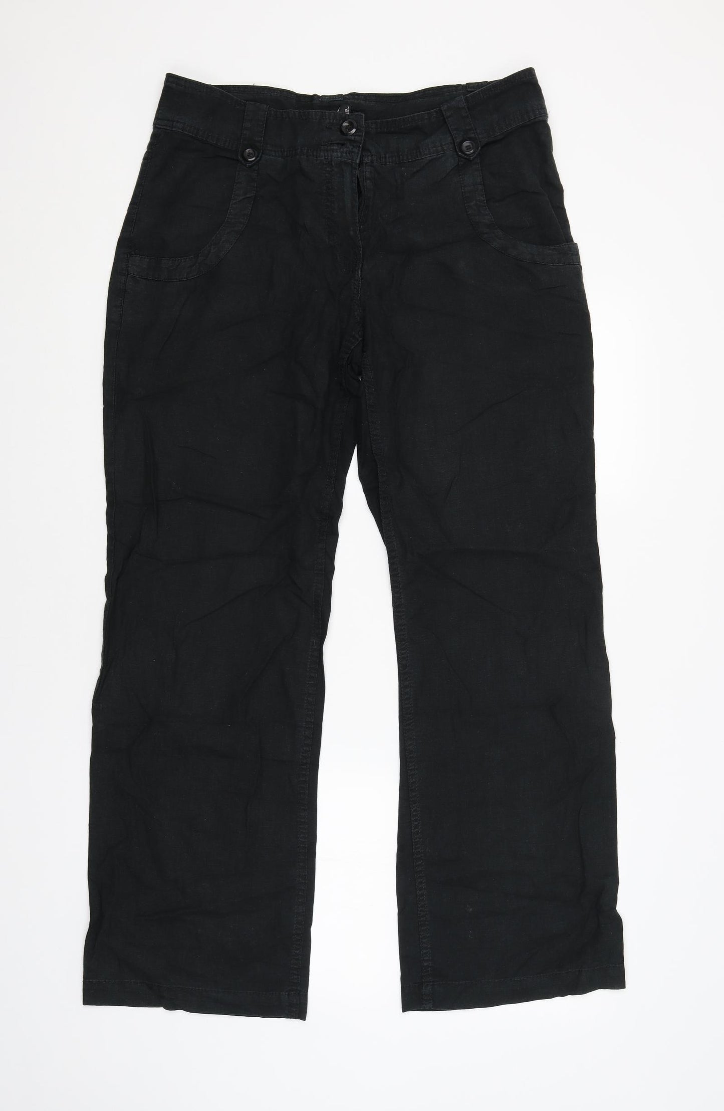 H&M Womens Black   Trousers  Size 14 L30 in