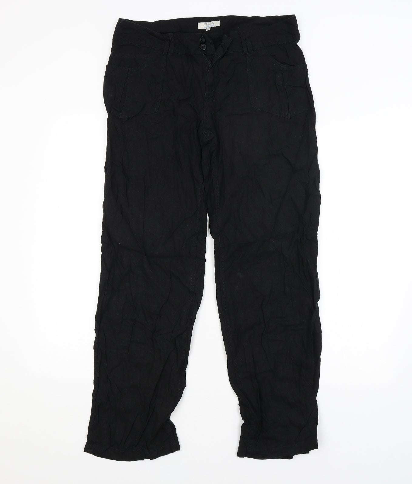 Peacocks Womens Black   Trousers  Size 12 L28 in