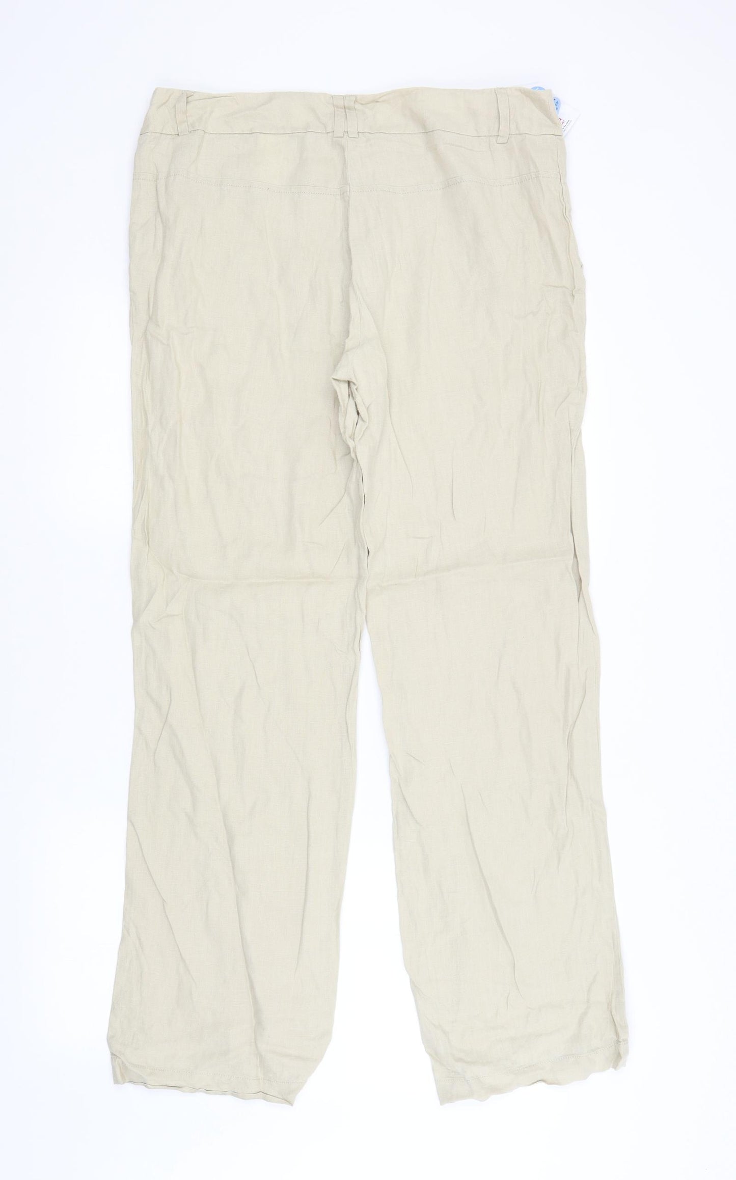 H&M Womens Beige   Trousers  Size 14 L32 in