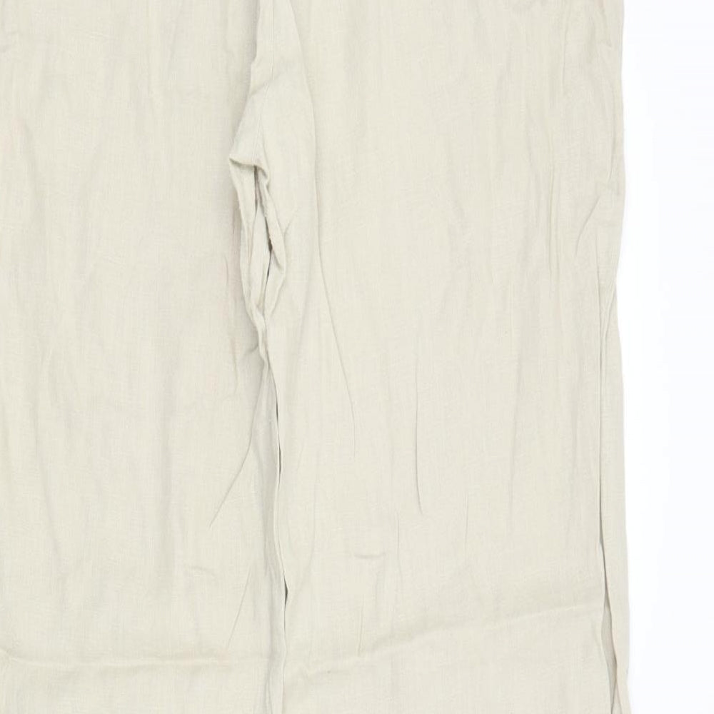 H&M Womens Beige   Trousers  Size 14 L32 in