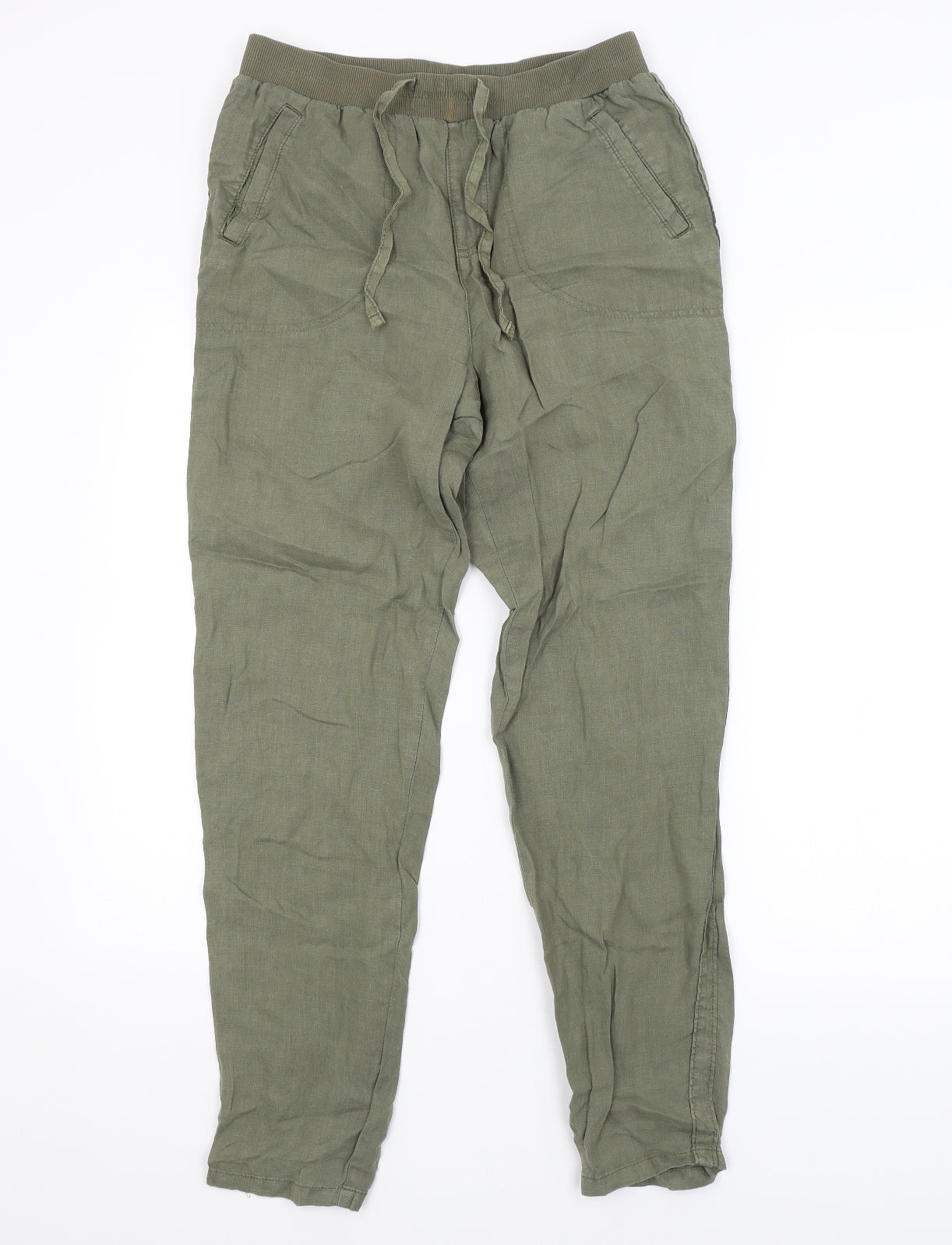 M&S Womens Green   Trousers  Size 10 L28 in