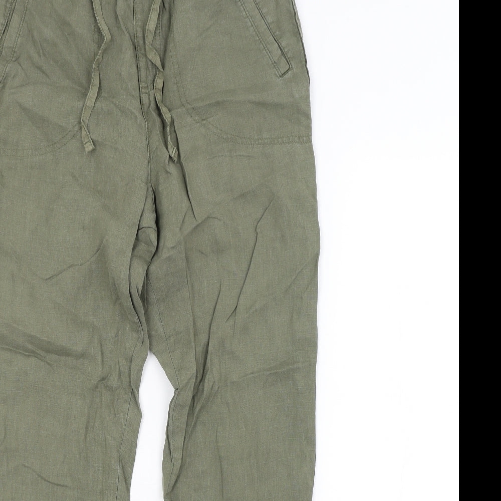 M&S Womens Green   Trousers  Size 10 L28 in