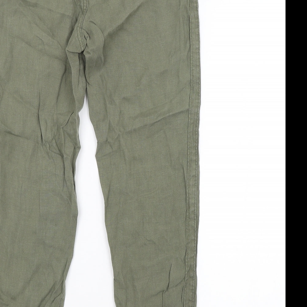 M&S Womens Green   Trousers  Size 10 L28 in