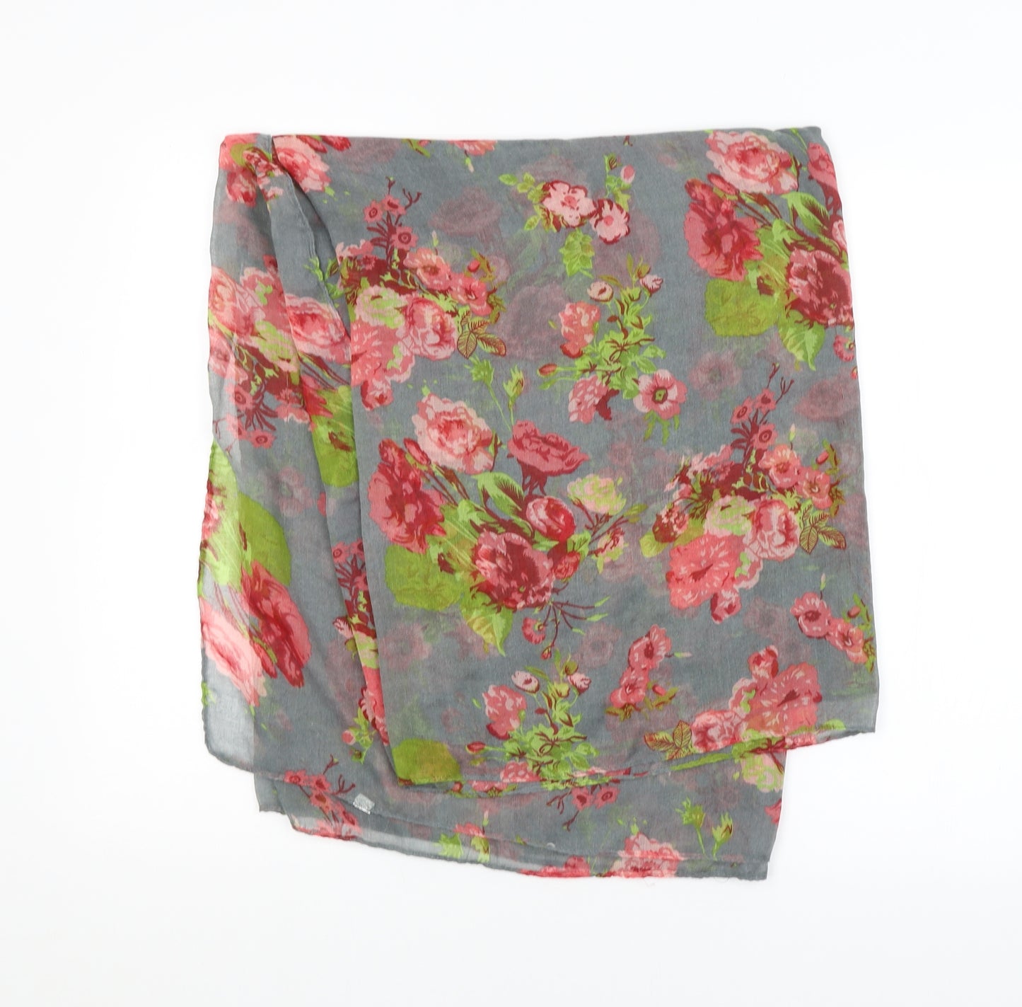 Preworn Womens Grey Floral   Shawl/Wrap