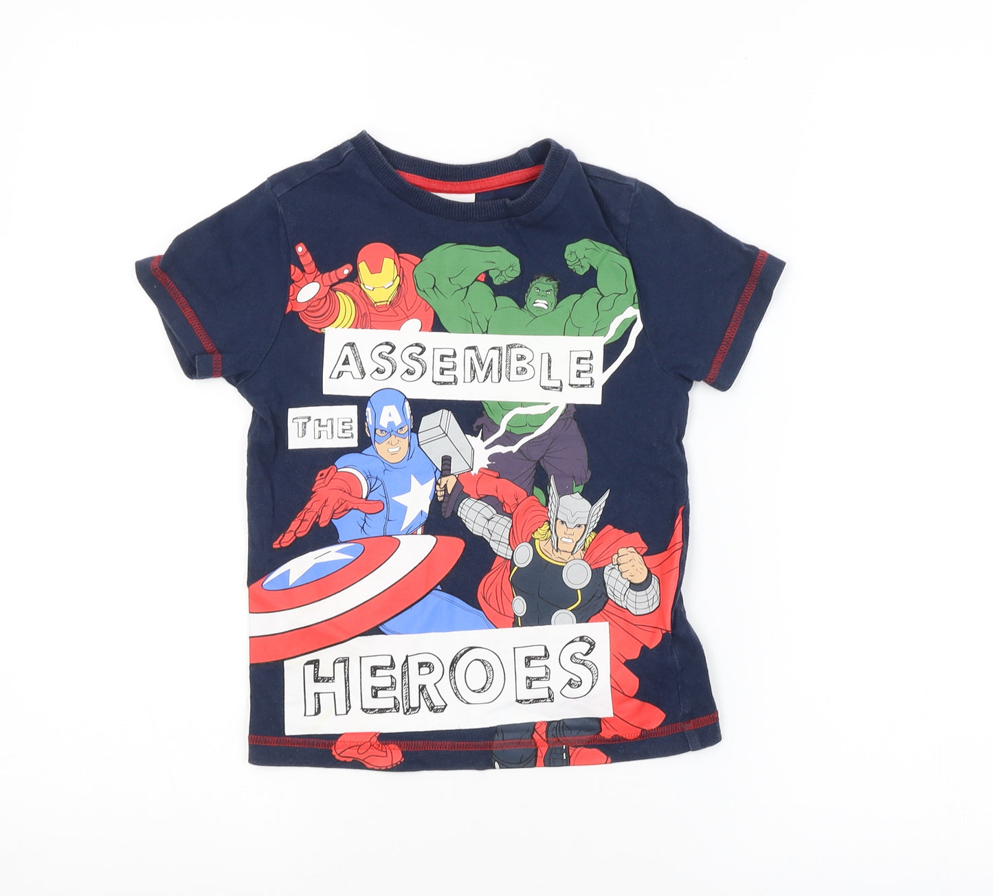 F&F Boys Blue   Basic T-Shirt Size 4-5 Years  - AVENGERS