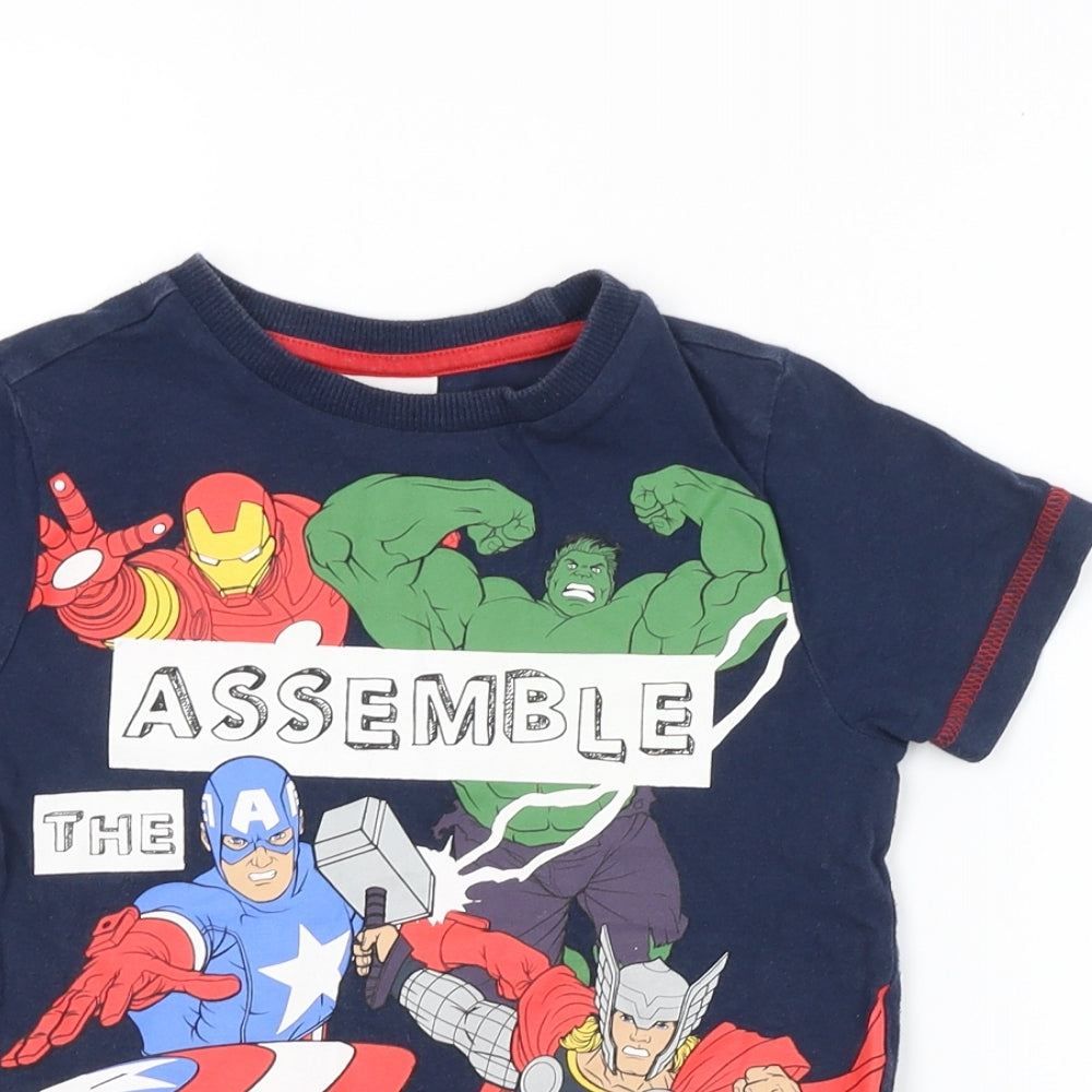 F&F Boys Blue   Basic T-Shirt Size 4-5 Years  - AVENGERS