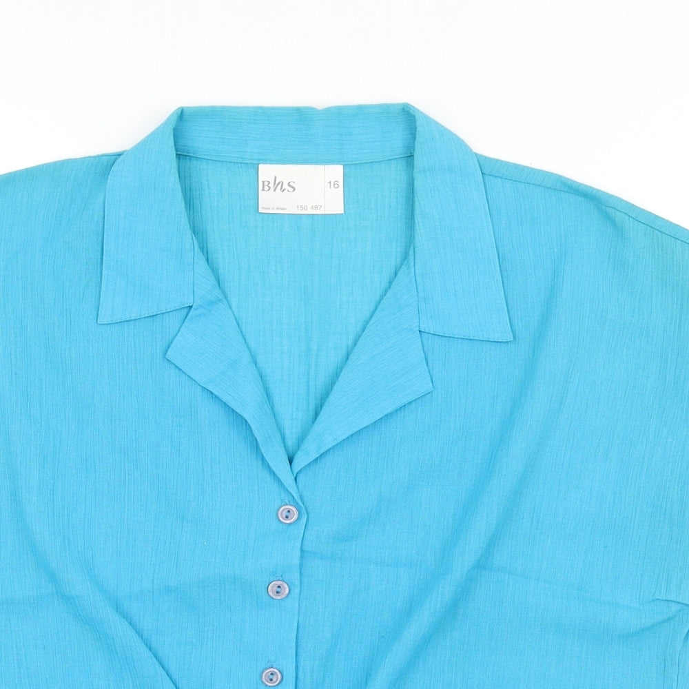 BHS Womens Blue   Basic Button-Up Size 16