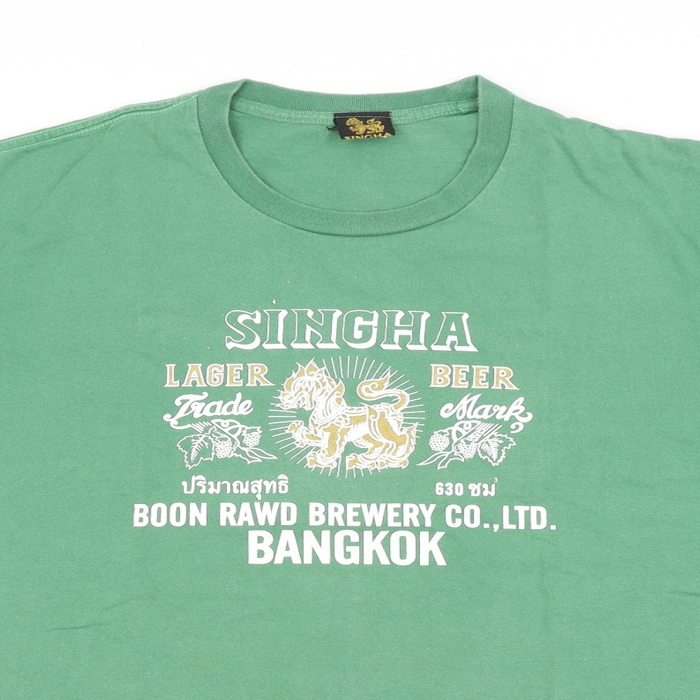 SINGHA Mens Green    T-Shirt Size XL
