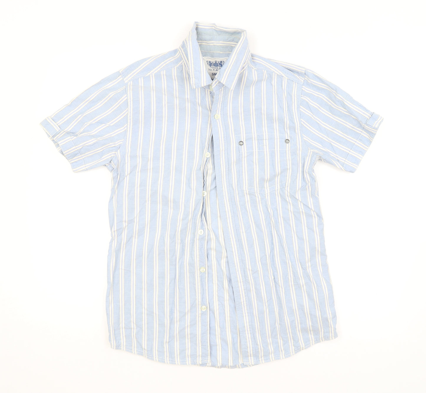 Preworn Mens Blue Striped   Button-Up Size S