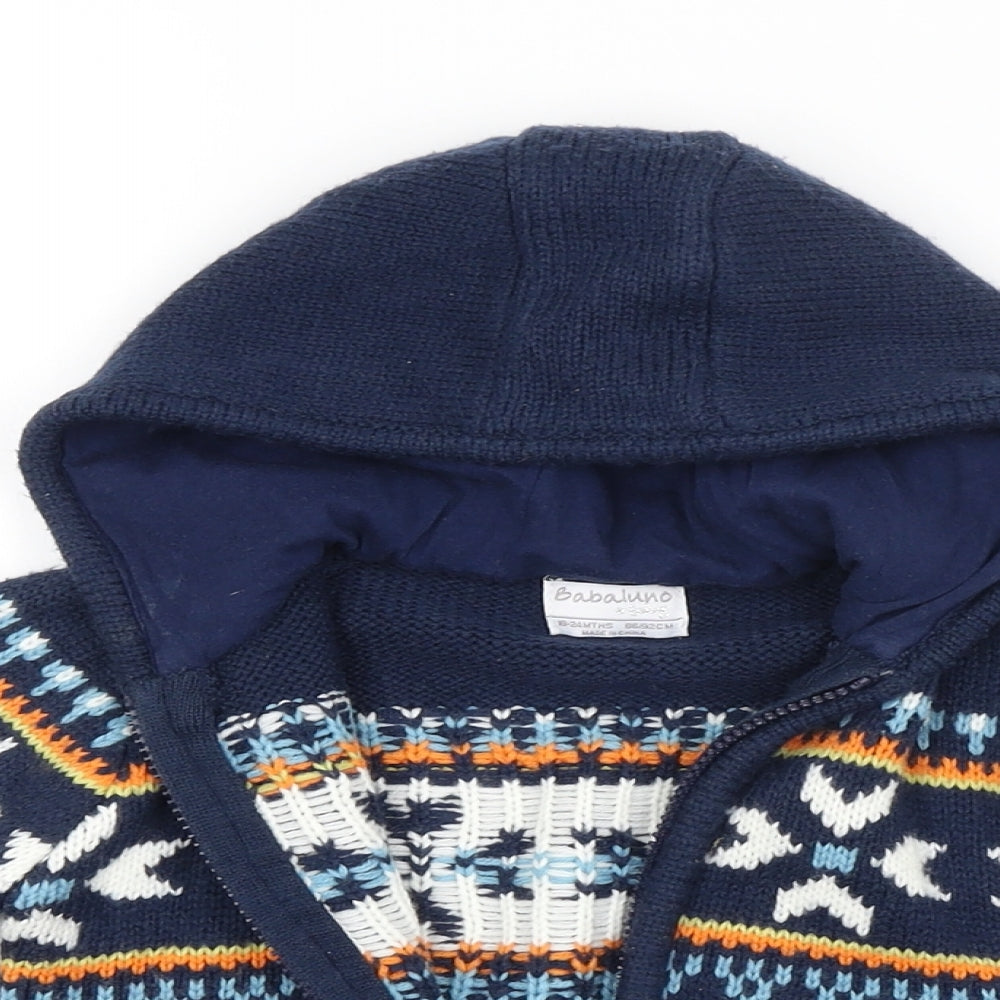 Preworn Baby Blue Fair Isle  Jacket  Size 18-24 Months