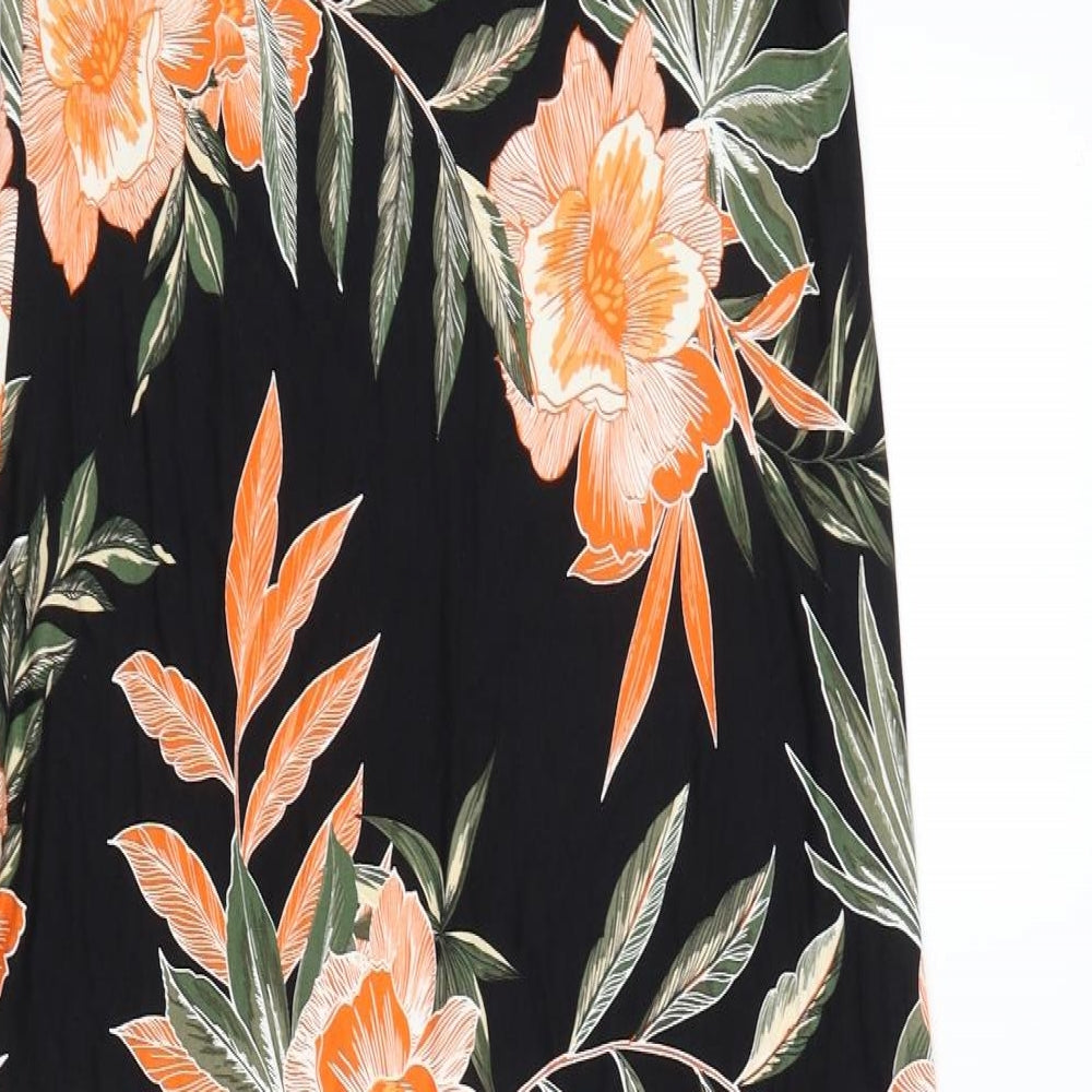 Roman Womens Black Floral  Slip Dress  Size 14