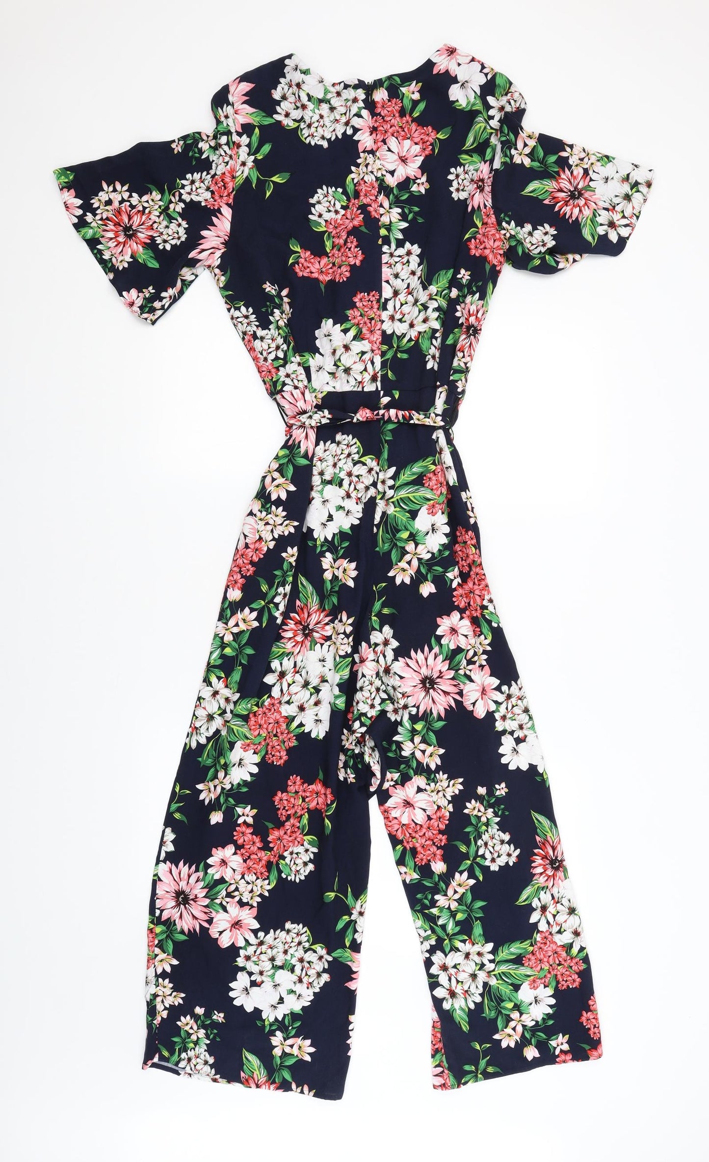 Wallis Womens Blue Floral  Playsuit One-Piece Size 10