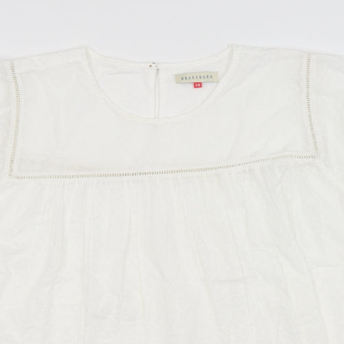Brakeburn Womens White   Basic Blouse Size 14