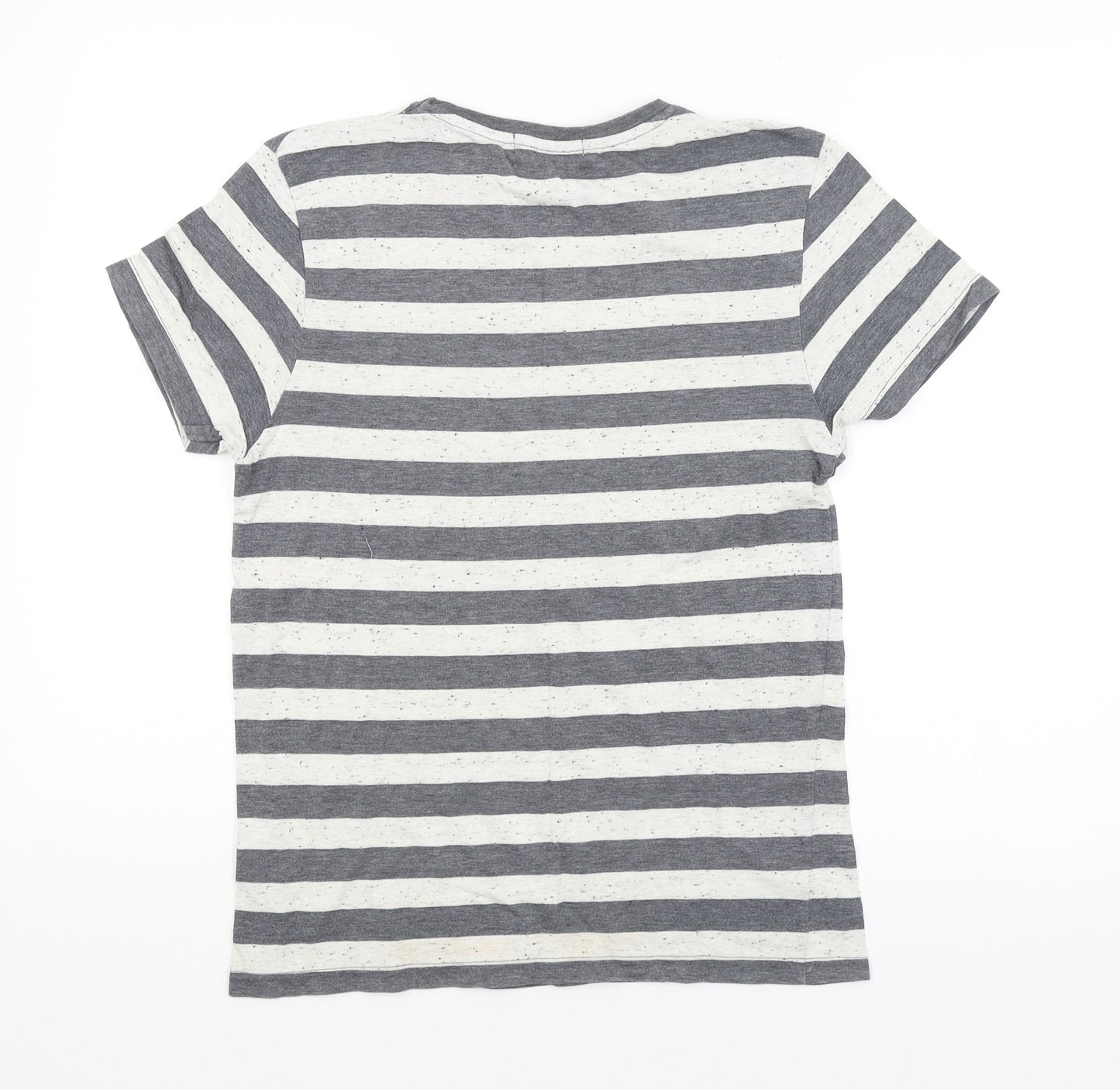 Topman Mens Grey Striped   T-Shirt Size S