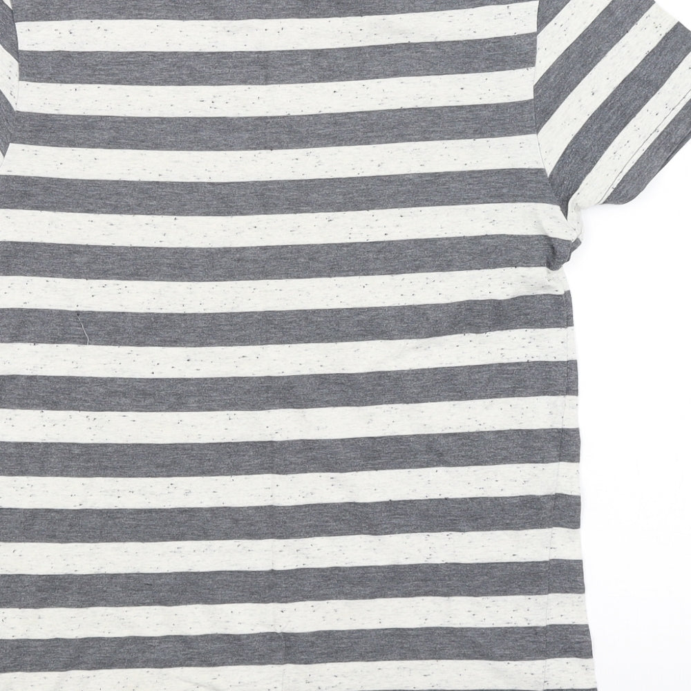 Topman Mens Grey Striped   T-Shirt Size S
