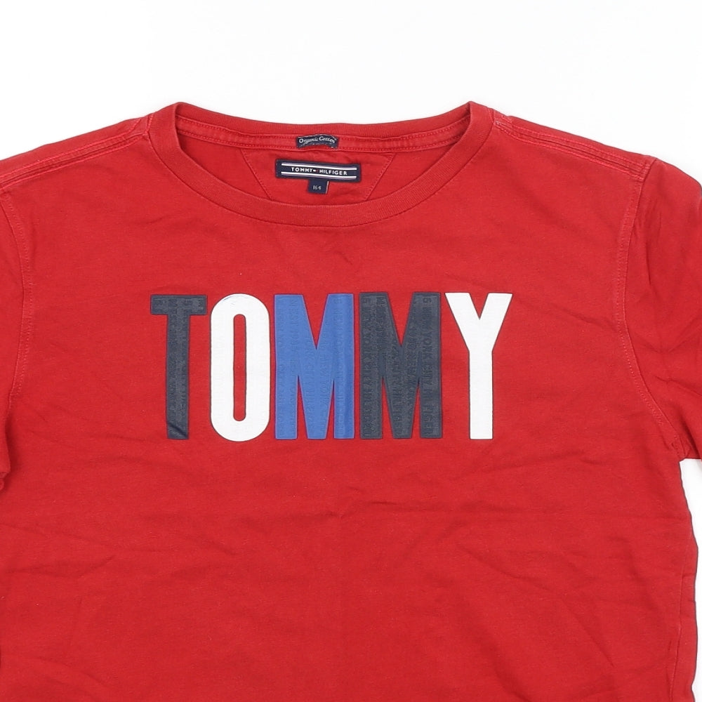 Tommy Hilfiger Boys Red   Basic T-Shirt Size 13-14 Years