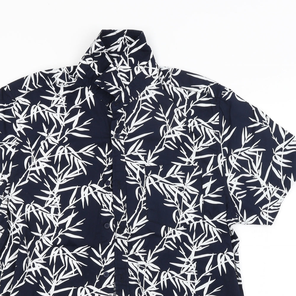 Threadbare Mens Blue Floral   Button-Up Size M