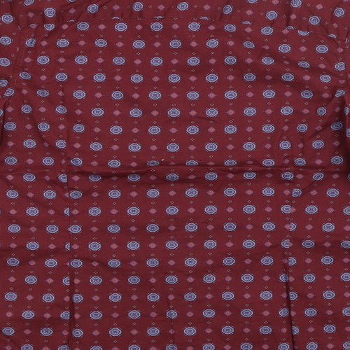 NEXT Mens Red Argyle/Diamond   Button-Up Size M