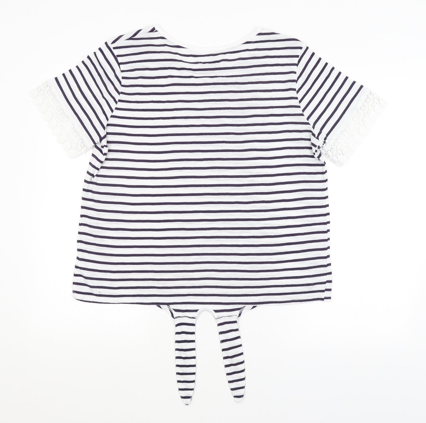 Papaya Womens White Striped  Basic Blouse Size 16