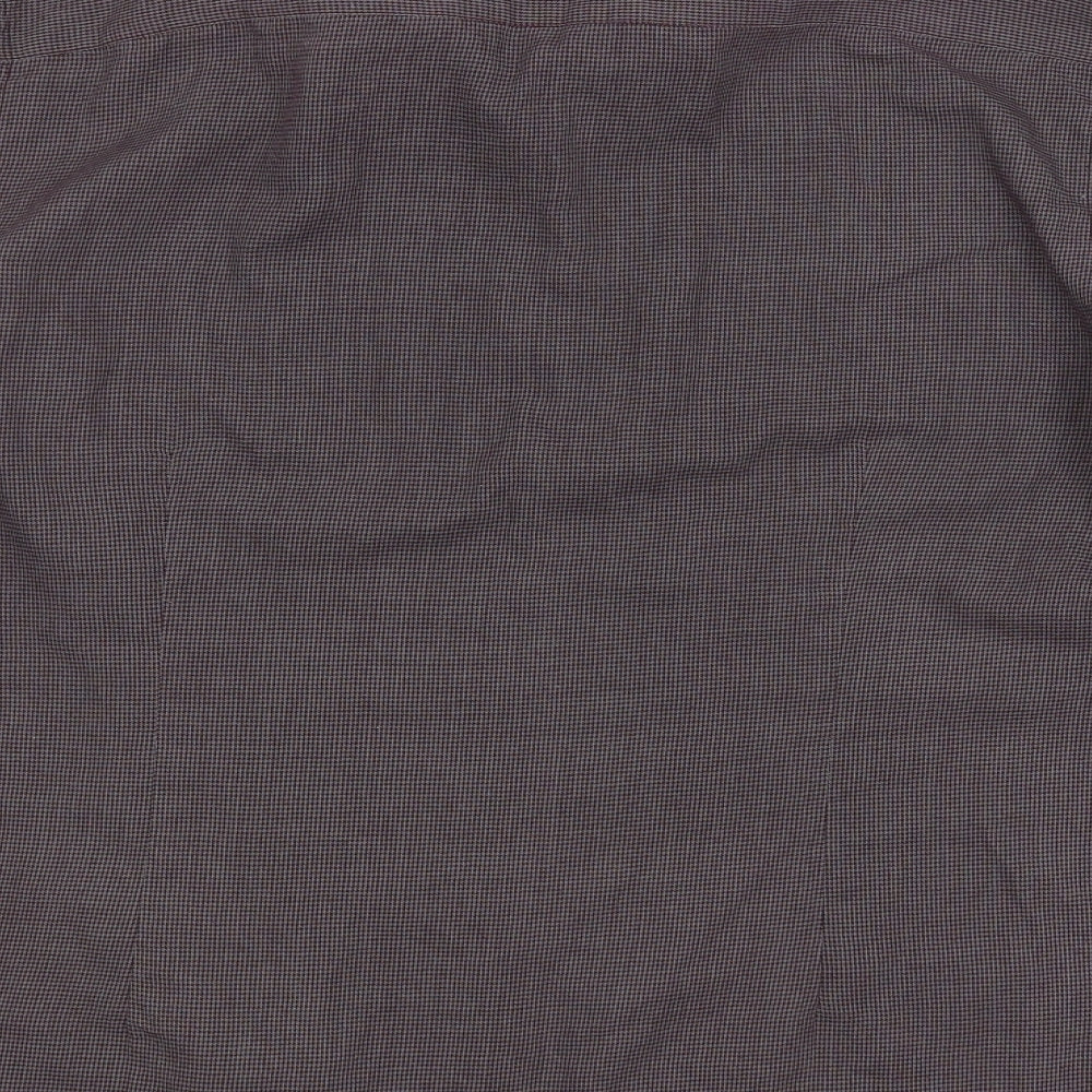 Red Herring Mens Purple Check   Button-Up Size L