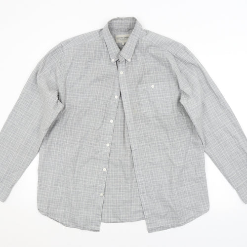 Debenhams Mens Grey Check   Button-Up Size L