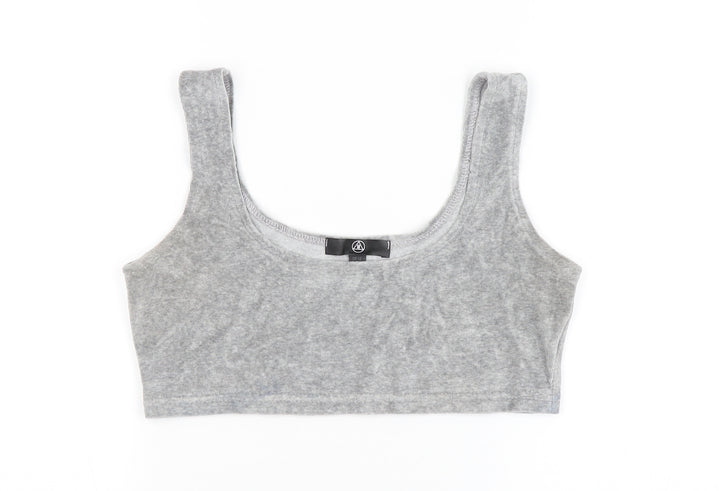 Missguided Womens Grey Cropped Tank Size 10
