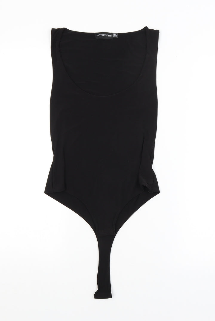 PRETTYLITTLETHING Womens Black Unitard One-Piece Size 8