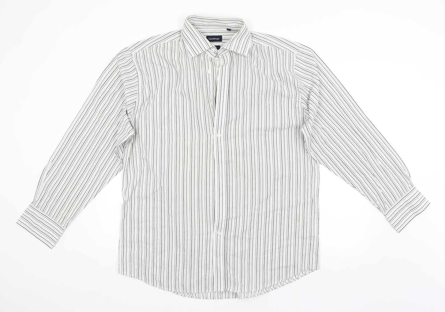 Taylor & Wright Mens White Spotted   Dress Shirt Size 16.5