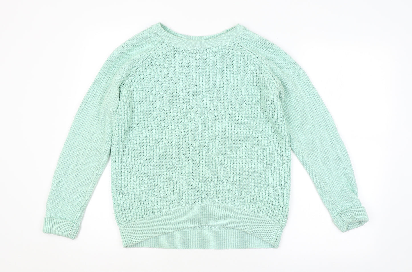 Topshop Womens Green Check  Pullover Jumper Size 10