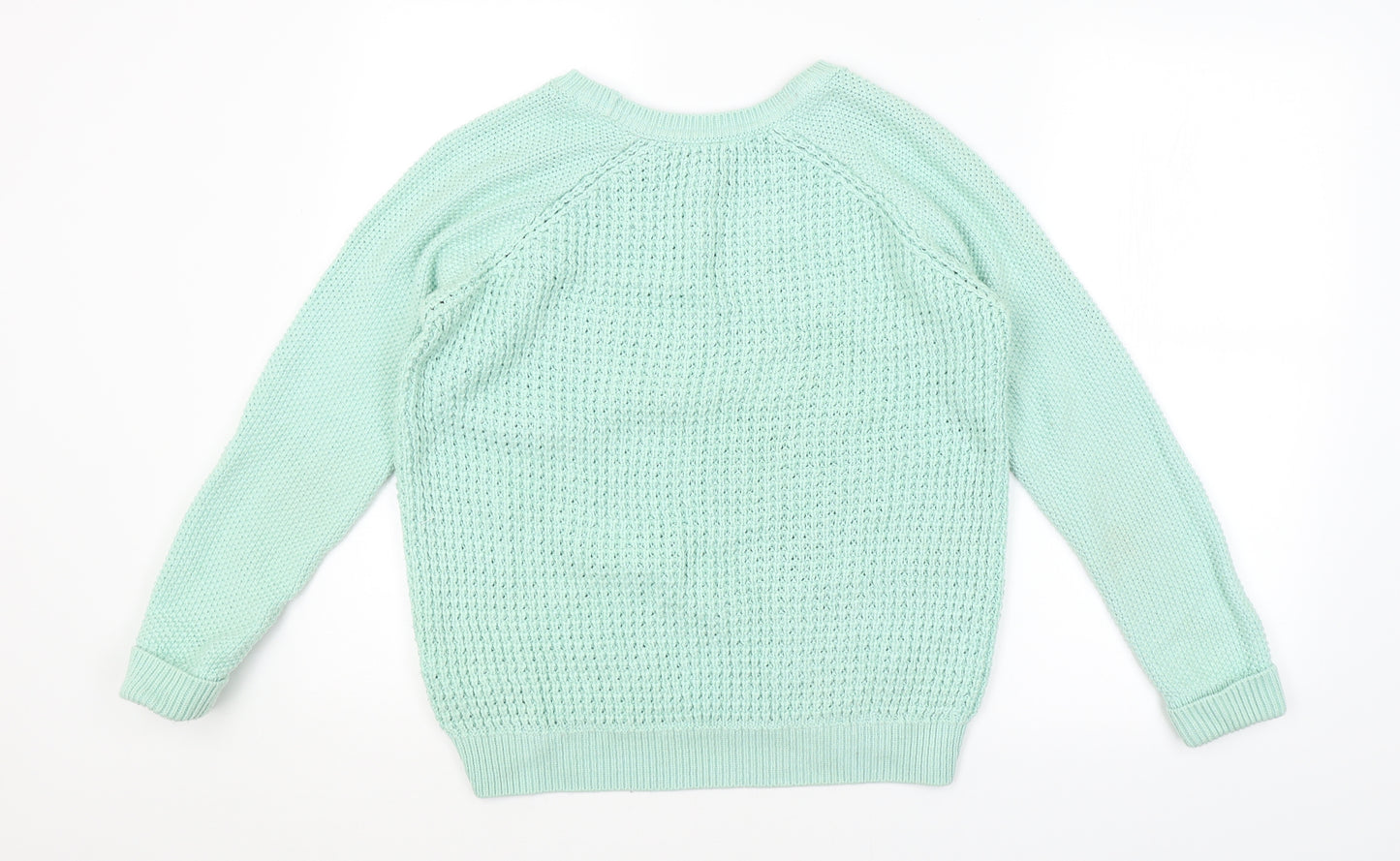 Topshop Womens Green Check  Pullover Jumper Size 10