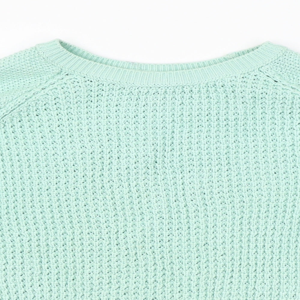 Topshop Womens Green Check  Pullover Jumper Size 10