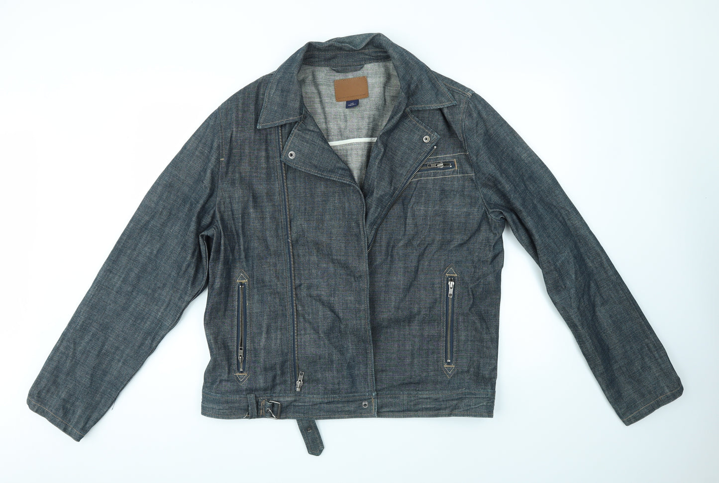 Gap Mens Blue  Denim Overcoat Coat Size L