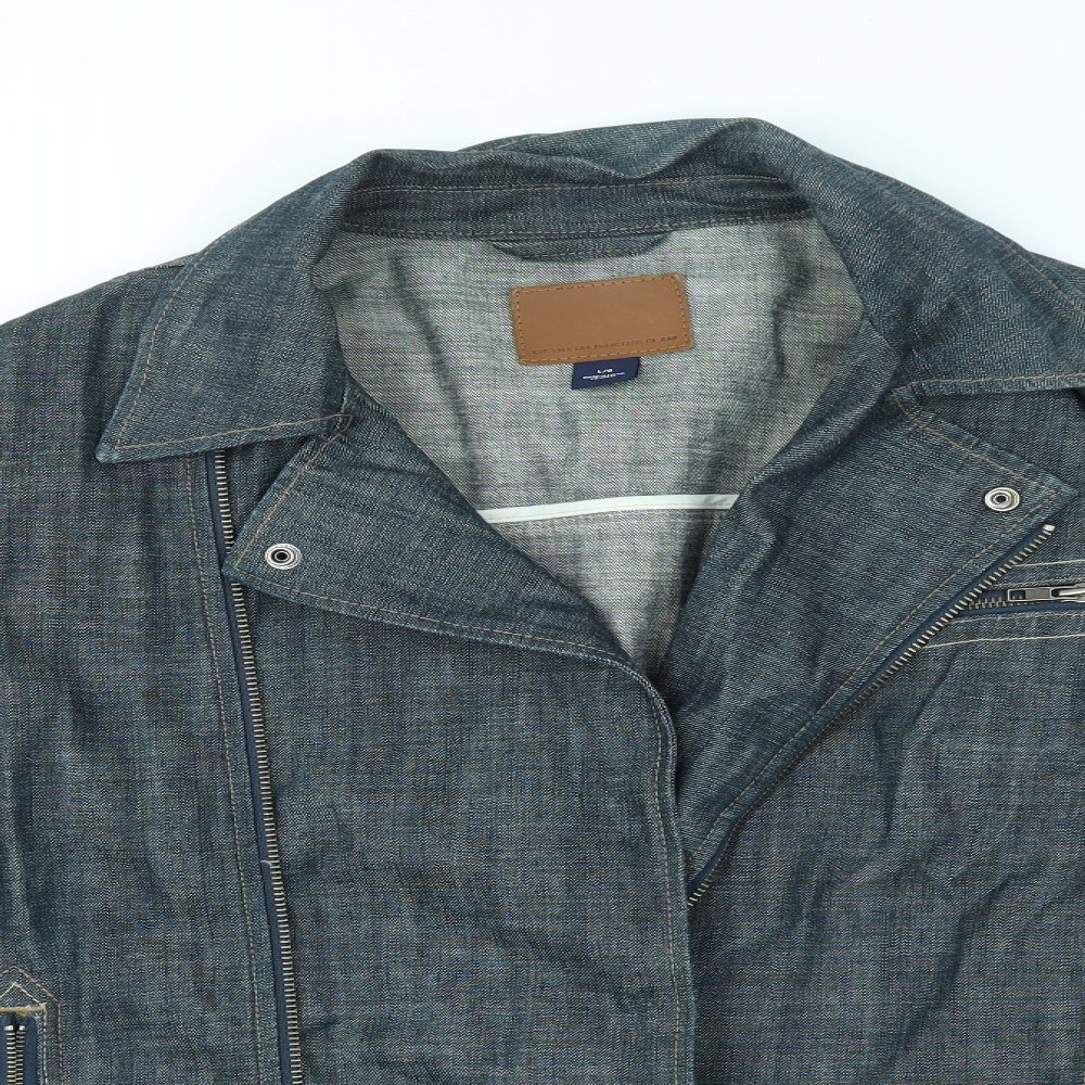 Gap Mens Blue  Denim Overcoat Coat Size L