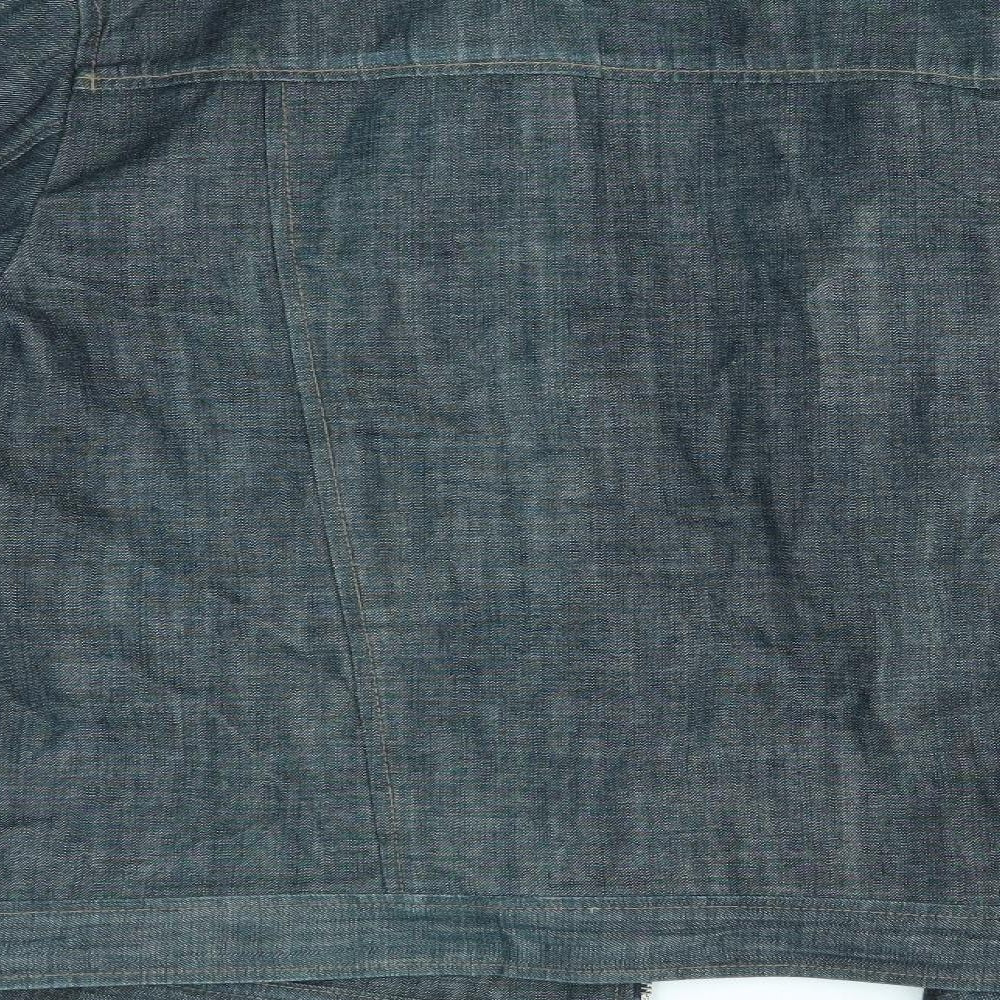 Gap Mens Blue  Denim Overcoat Coat Size L